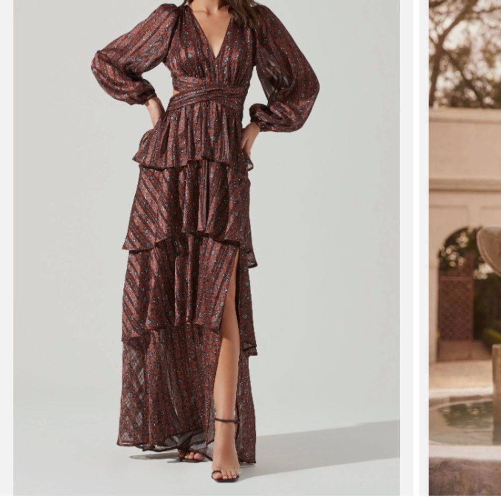 ASTR The Label Anora Cutout Tiered Maxi Dress